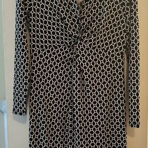 Motherhood Black and White Wrap Dress with V-Neck